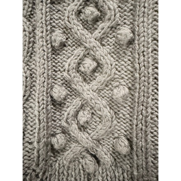 June Rabbit Fur Wool Knit Chunky Vest Womens  Old Money Small Grey Boho Zip Sm - Picture 5 of 10